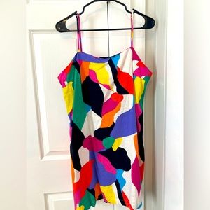 A New Day Abstract Print Linen Dress XL